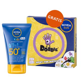 Nivea Sun Kids Protect & Care 5w1, balsam ochronny do opalania dla dzieci, SPF 50+, 50 ml + Dobble gra gratis - zdjęcie produktu