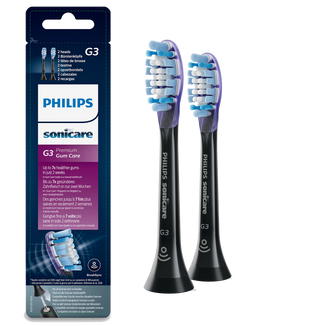 Philips, końcówki wymienne do szczoteczki sonicznej Sonicare G3 Premium Gum Care, czarne, 2 sztuki - zdjęcie produktu