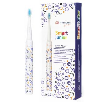 Meriden Smart Junior Violet, szczoteczka soniczna dla dzieci, fioletowa, od 5 lat, 1 sztuka + końcówki wymienne, 4 sztuki - zdjęcie produktu