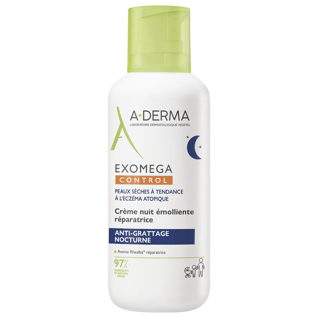 A-Derma A-Derma Exomega Control, regenerujący krem emolient na noc, skóra sucha i skłonna do atopii, od 1 dnia życia, 400 ml — Składniki i ocena