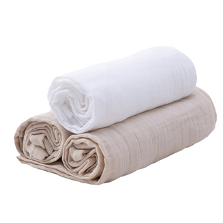 BabyMatex, pieluchy muślinowe, 70 cm x 80 cm, beżowe i biała, 3 sztuki - zdjęcie produktu