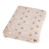 BabyMatex, kocyk z mikrofibry Milly, 75 cm x 100 cm, beżowy w gwiazdki - miniaturka zdjęcia produktu