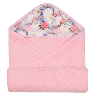 BabyMatex, okrycie kąpielowe frotte Bamboo Design, 100 cm x 100 cm, różowe - zdjęcie produktu