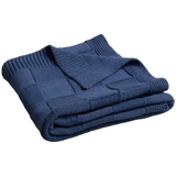 BabyMatex, kocyk bawełniany Square Checks, 80 cm x 100 cm, niebieski melanż - miniaturka zdjęcia produktu