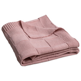 BabyMatex, kocyk bawełniany Square Checks, 80 cm x 100 cm, perłowy róż - miniaturka zdjęcia produktu