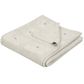 BabyMatex, kocyk bambusowy z ozdobnymi kuleczkami Accent, 80 cm x 100 cm,  jasnoszary - zdjęcie produktu