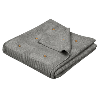 BabyMatex, kocyk bambusowy z ozdobnymi kuleczkami Accent, 80 cm x 100 cm, ciemnoszary - zdjęcie produktu