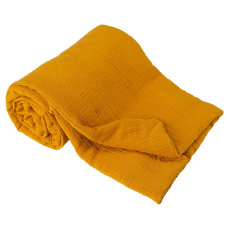 BabyMatex, kocyk muślinowy Muslin, 75 cm x 100 cm, musztardowy - zdjęcie produktu