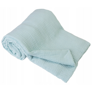 BabyMatex, kocyk muślinowy Muslin, 75 cm x 100 cm, błękitny - zdjęcie produktu
