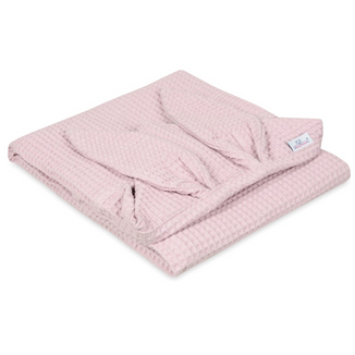 BabyMatex, okrycie kąpielowe bawełniane Wafel Prestige Bunny, 70 cm x 140 cm, różowe - zdjęcie produktu