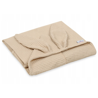 BabyMatex, okrycie kąpielowe bawełniane Wafel Prestige Bunny, 70 cm x 140 cm, beżowe - zdjęcie produktu