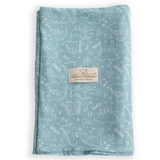 BabyMatex, otulacz muślinowy Muslin Design, 80 cm x 120 cm, niebieski w dinozaury - miniaturka zdjęcia produktu
