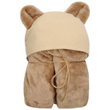 Babymatex, kocyk z mikrofibry z kapturkiem do nosidełka Koala Muslin, 95 cm x 95 cm, brązowy - miniaturka zdjęcia produktu