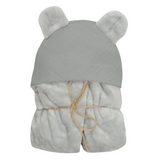 Babymatex, kocyk z mikrofibry z kapturkiem do nosidełka Koala Muslin, 95 cm x 95 cm, szary - miniaturka zdjęcia produktu
