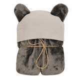 Babymatex, kocyk z mikrofibry z kapturkiem do nosidełka Koala Muslin, 95 cm x 95 cm, czarny - miniaturka zdjęcia produktu