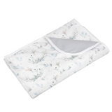 BabyMatex, kocyk bambusowy dwustronny Bamboo, 75 cm x 100 cm, biało-szary w króliczki - miniaturka zdjęcia produktu