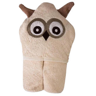 BabyMatex, okrycie kąpielowe frotte dla niemowląt Jimmy, 80 cm x 80 cm, brązowa sowa - zdjęcie produktu