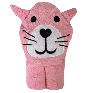 BabyMatex, okrycie kąpielowe frotte dla niemowląt Jimmy, 80 cm x 80 cm, różowy kot - zdjęcie produktu