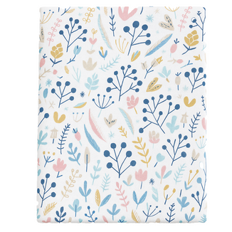 BabyMatex, prześcieradło bawełniane z gumką, 60 cm x 120 cm, kwiatki - zdjęcie produktu