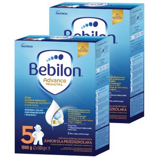 Zestaw Bebilon Advance Pronutra 5 Junior, odżywcza formuła na bazie mleka, dla przedszkolaka, 2 x 1000 g - zdjęcie produktu
