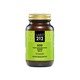 Labs212 SOD Superoxide Dismutase, dysmutaza ponadtlenkowa, 60 kapsułek - zdjęcie produktu
