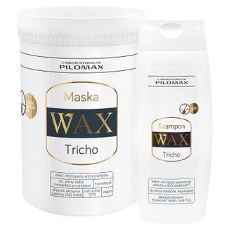 Zestaw WAX Pilomax Tricho, szampon wzmacniający przeciw wypadaniu włosów, 200 ml + maska przyspieszająca wzrost włosów, 480 ml - zdjęcie produktu
