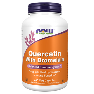 Now Foods Quercetin With Bromelain, kwercetyna i bromelaina, 240 kapsułek wegańskich - zdjęcie produktu
