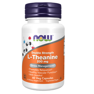 Now Foods L-Theanine 200 mg, L-teanina, 60 kapsułek wegańskich - zdjęcie produktu