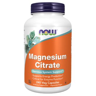 Now Foods Magnesium Citrate, cytrynian magnezu, 240 kapsułek wegańskich - zdjęcie produktu