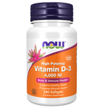 Now Foods Vitamin D-3 4000 IU, witamina D, 240 kapsułek - miniaturka zdjęcia produktu