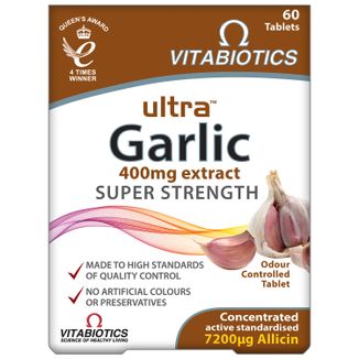 Vitabiotics Ultra Garlic 400 mg, bez zapachu, 60 tabletek - zdjęcie produktu