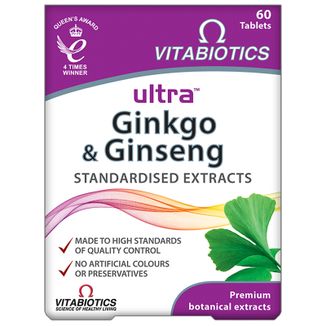 Vitabiotics Ultra Gingko, Ginseng, 60 tabletek  - zdjęcie produktu