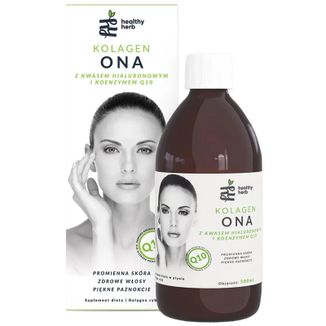 Healthy Herb Kolagen Ona, z kawasem hialuronowym i koenzymem Q10, 500 ml - zdjęcie produktu