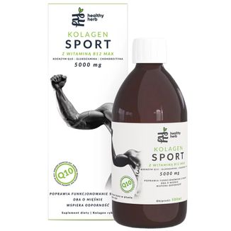 Healthy Herb Kolagen Sport 5000 mg, z witaminą B12 Max, 500 ml - zdjęcie produktu