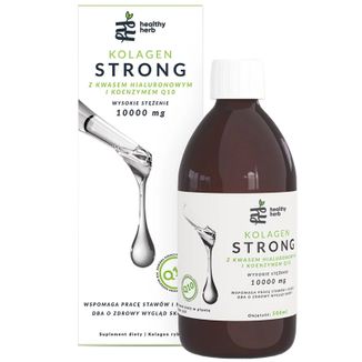 Healthy Herb Kolagen Strong 10000 mg, z kwasem hialuronowym i koenzymem Q10, 500 ml USZKODZONE OPAKOWANIE Healthy Herb Kolagen Strong 10000 mg, z kwasem hialuronowym i koenzymem Q10, 500 ml USZKODZONE OPAKOWANIE - zdjęcie produktu