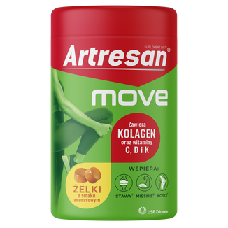 Artresan Move, żelki, smak ananasowy, 150 g USZKODZONE OPAKOWANIE - zdjęcie produktu