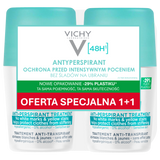 Vichy, antyperspirant roll-on 48h, przeciw śladom na ubraniach, 2 x 50 ml - miniaturka zdjęcia produktu