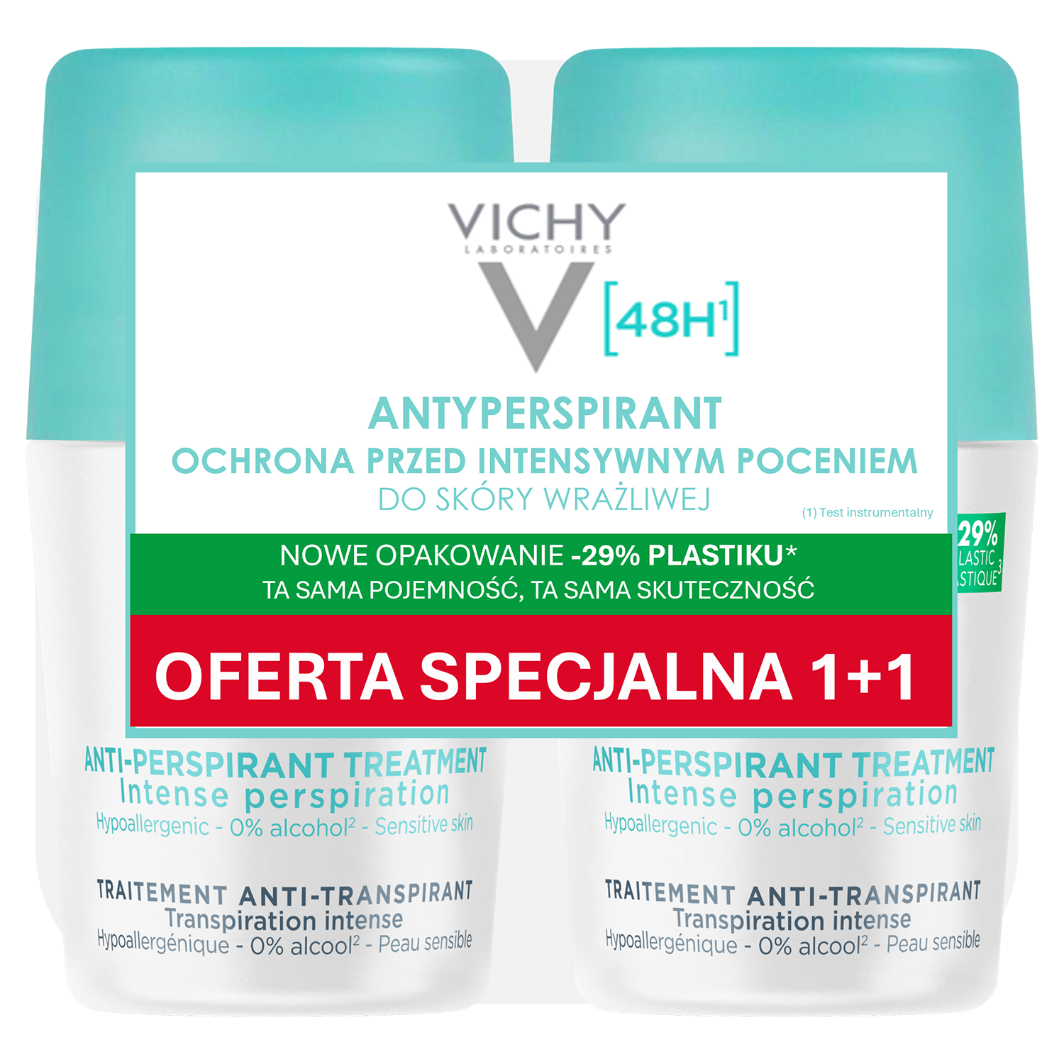 Vichy Vichy, Antitranspirant roll-on 48 h, 2 x 50 ml — Inhaltsstoffe und Bewertung
