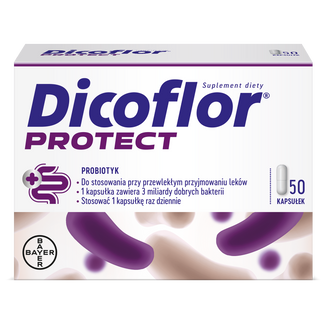 Dicoflor Protect (dawniej Dicoflor 3), dla dzieci od 3 lat i dorosłych, 50 kapsułek USZKODZONE OPAKOWANIE Dicoflor Protect (dawniej Dicoflor 3), dla dzieci od 3 lat i dorosłych, 50 kapsułek USZKODZONE OPAKOWANIE - zdjęcie produktu