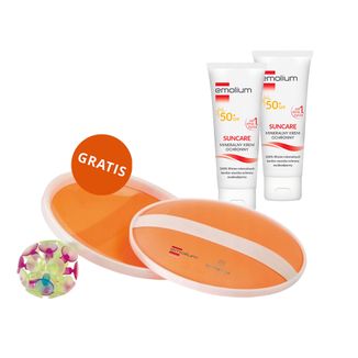 Zestaw Emolium Suncare, mineralny krem ochronny dla dzieci od 1 dnia życia i dorosłych, SPF 50+, 2 x 50 ml + gra plażowa "złap piłkę" gratis - zdjęcie produktu