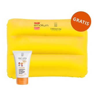 Iwostin Solecrin, lekka emulsja ochronna dla dzieci powyżej 6 miesiąca, SPF 50+, 100 ml + nadmuchiwana poduszka plażowa gratis - zdjęcie produktu