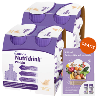 Zestaw Nutridrink Protein, preparat odżywczy, smak waniliowy, 8 x 125 ml + książeczka z przepisami gratis - zdjęcie produktu