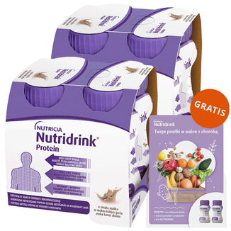 Zestaw Nutridrink Protein, preparat odżywczy, smak mokka, 8 x 125 ml + książeczka z przepisami gratis - zdjęcie produktu