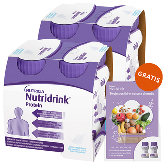 Zestaw Nutridrink Protein, preparat odżywczy, smak neutralny, 8 x 125 ml + książeczka z przepisami gratis - zdjęcie produktu