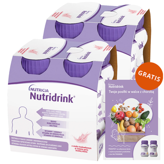 Zestaw Nutridrink, preparat odżywczy, smak truskawkowy, 8 x 125 ml + książeczka z przepisami gratis - zdjęcie produktu