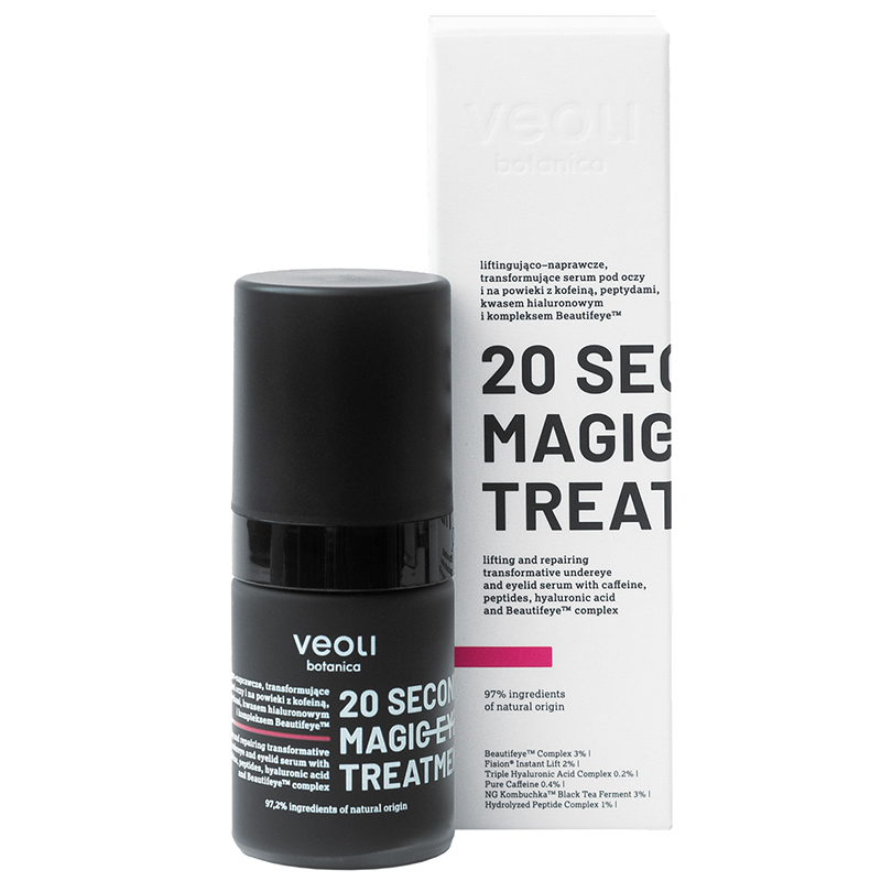 Nieznana Veoli Botanica 20 Seconds Magic Eye Treatment, liftingująco-naprawcze serum pod oczy i na powieki, 15 ml