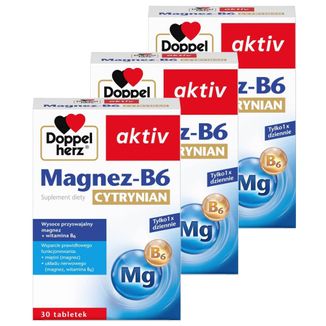 Zestaw Doppelherz Aktiv Magnez-B6 Cytrynian, 3 x 30 tabletek - zdjęcie produktu