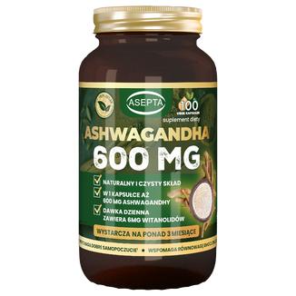 Ashwagandha, 100 kapsułek - zdjęcie produktu