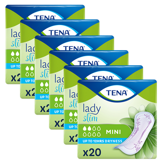 Zestaw Tena Lady Slim, wkładki urologiczne, Mini, 6 x 20 sztuk - zdjęcie produktu