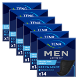 Zestaw Tena Men Active Fit, wkładki anatomiczne dla mężczyzn, Extra Light Black, 6 x 14 sztuk Zestaw Tena Men Active Fit, wkładki anatomiczne dla mężczyzn, Extra Light Black, 6 x 14 sztuk - miniaturka zdjęcia produktu